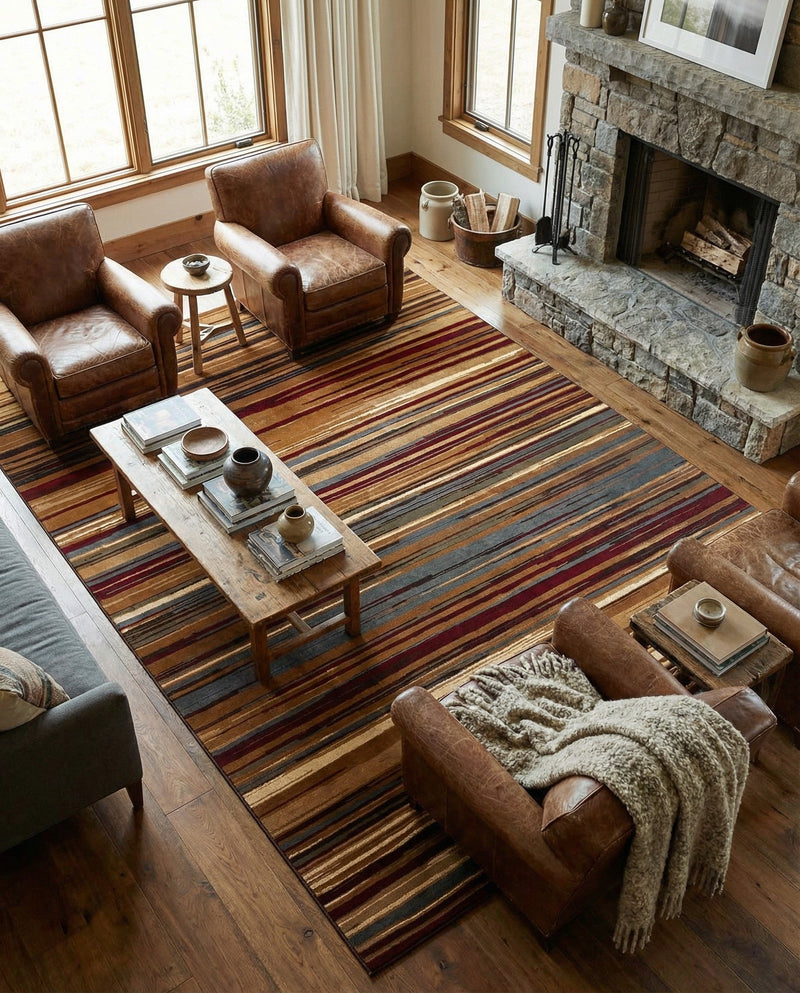 Bistro Lounge Collection Area Rug -  Americano Rectangle Beige  lifestyle 16