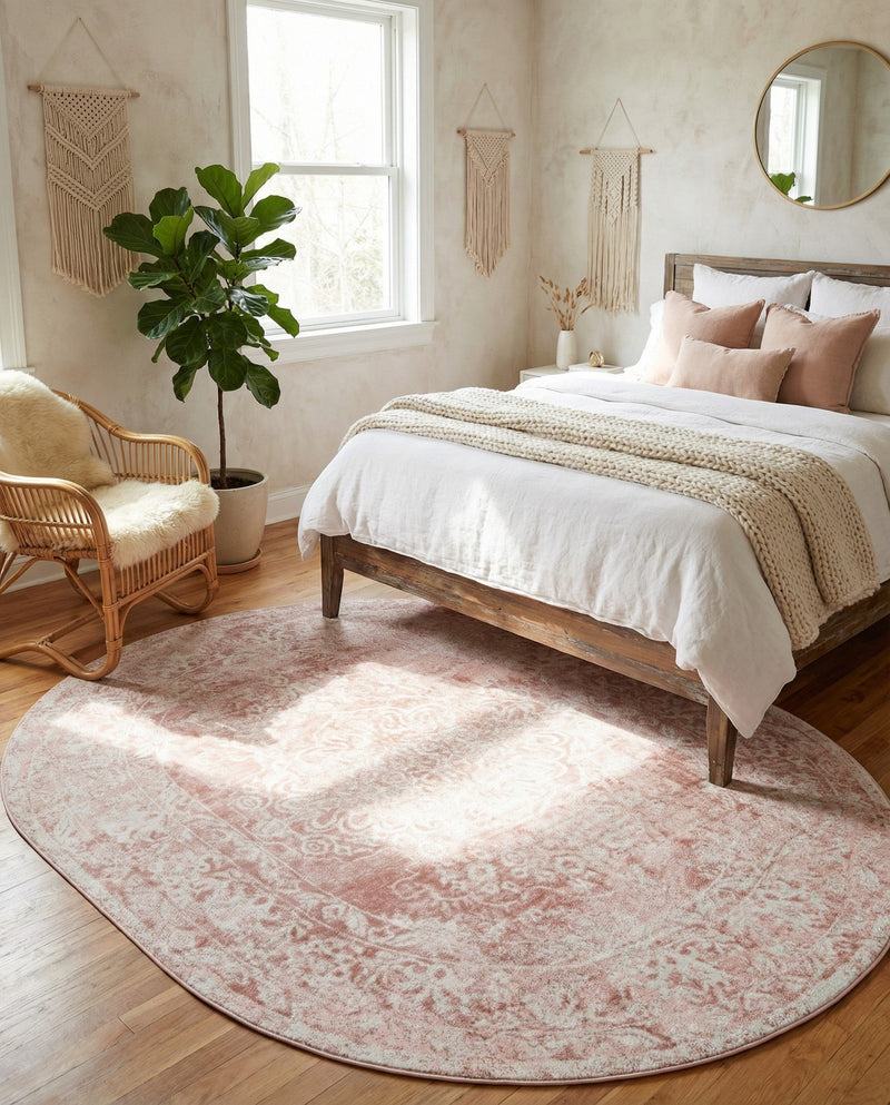 Cambridge Classics Collection Area Rug -  Magdalene (Pink) Oval Pink  lifestyle 57