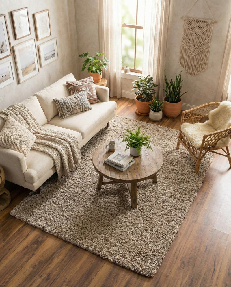 Plush Oasis Collection Area Rug - Serenity (Taupe) Rectangle Taupe  lifestyle 27