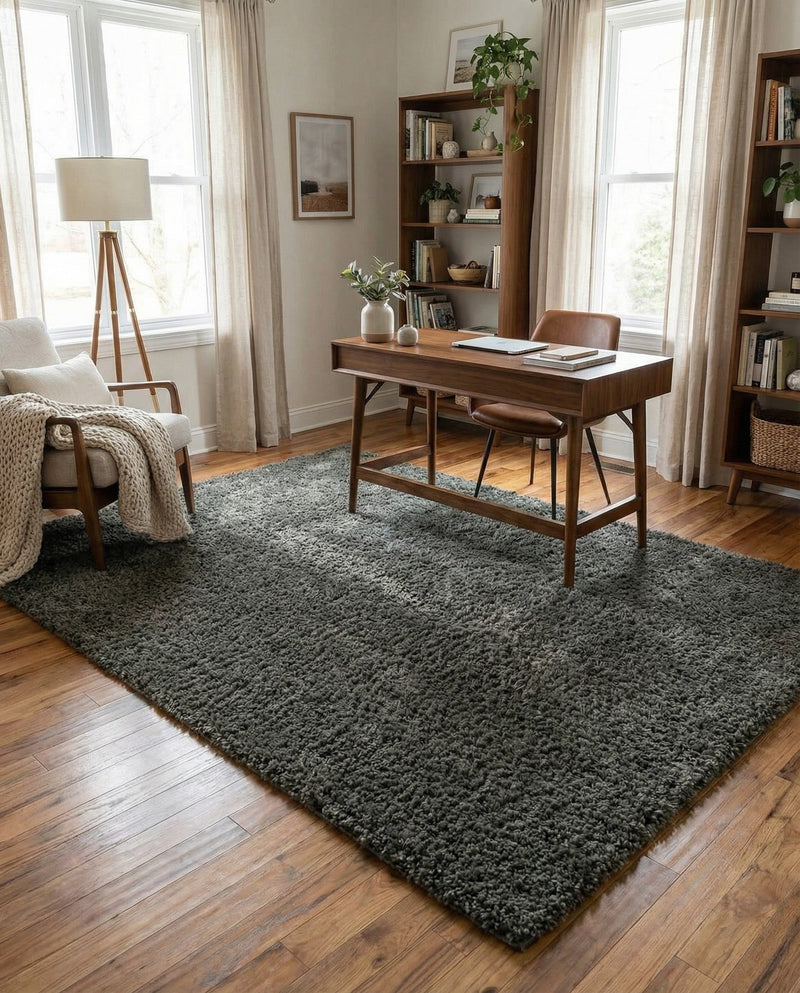 Cozy Comfort Shag Collection Area Rug - Haven (Smoke Gray) Rectangle Smoke Gray  lifestyle 15