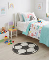 Wonder Tykes Collection Area Rug -  Mirth Round Black and White  lifestyle 16