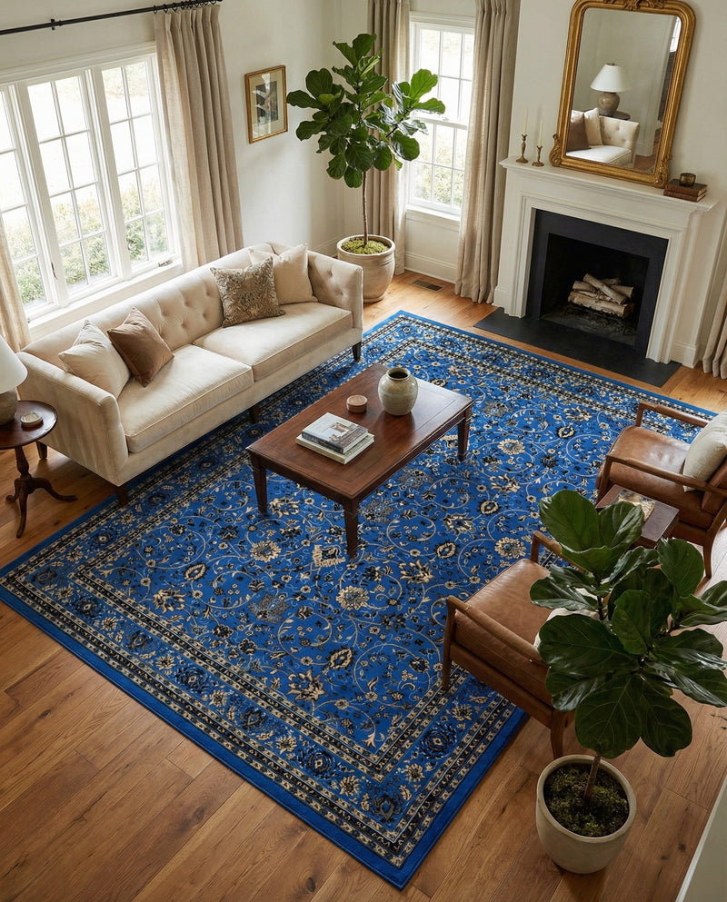 Isfahan Elegance Collection Area Rug - Naghsh-e Jahan (Dark Blue) Rectangle Dark Blue  lifestyle 16