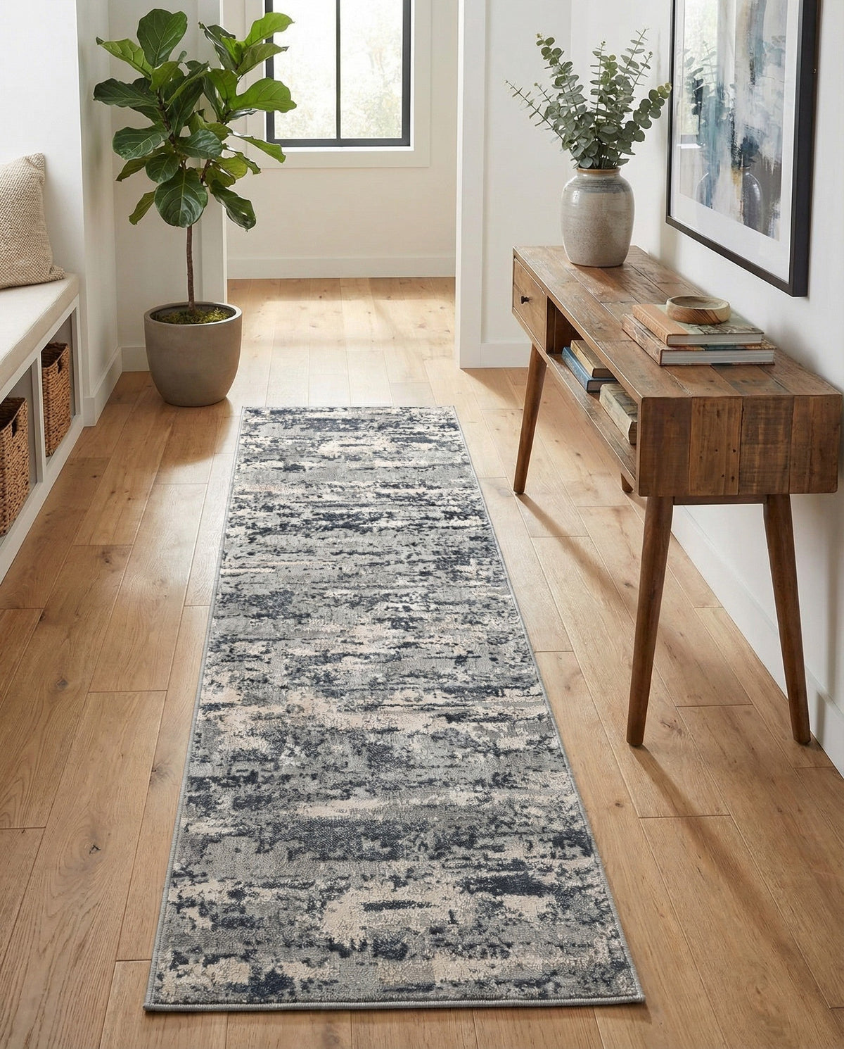 Aegean Elegance Collection Area Rug - Mesa Runner Gray  lifestyle 72