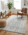 Brighton Stripes Collection Area Rug - Sussex (Gray and Ivory) Rectangle Gray and Ivory  lifestyle 17