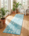 Brighton Stripes Collection Area Rug - Sussex (Light Blue) Runner Light Blue  lifestyle 70