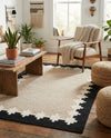 Caspian Wool Collection Area Rug - Baku Rectangle Gray and Black  lifestyle 7