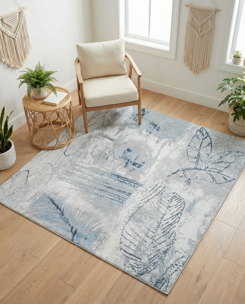 Aegean Elegance Washables Collection Area Rug -  Paros Square Ivory Gray  lifestyle 74