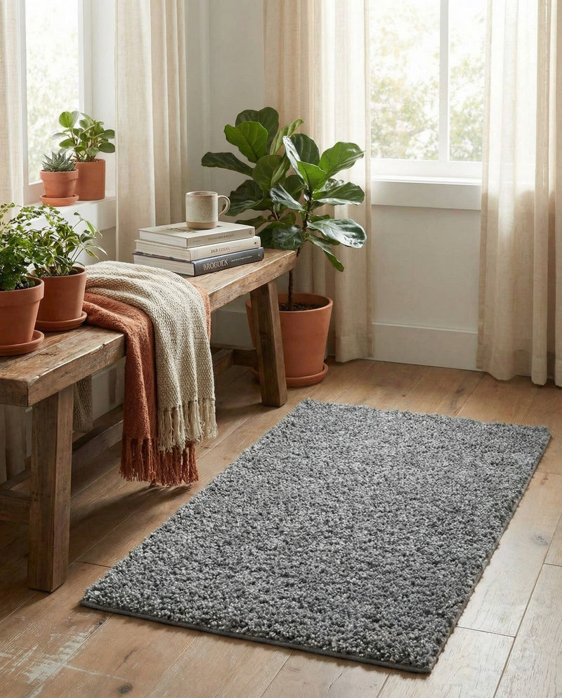 Cozy Comfort Shag Collection Area Rug - Haven (Pebble Gray) Rectangle Pebble Gray  lifestyle 24