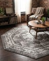 Riviera Elegance Collection Area Rug -  Menton (Gray) Octagon Gray  lifestyle 53