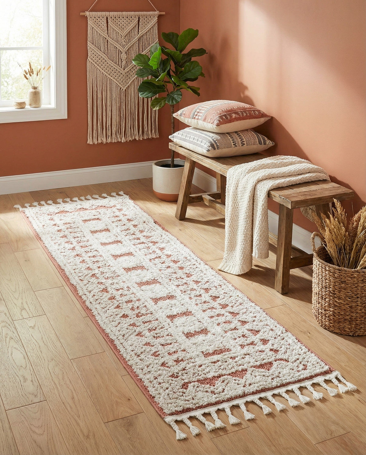 Sahara Chic Collection Area Rug -  Tangier Runner Pink  lifestyle 202