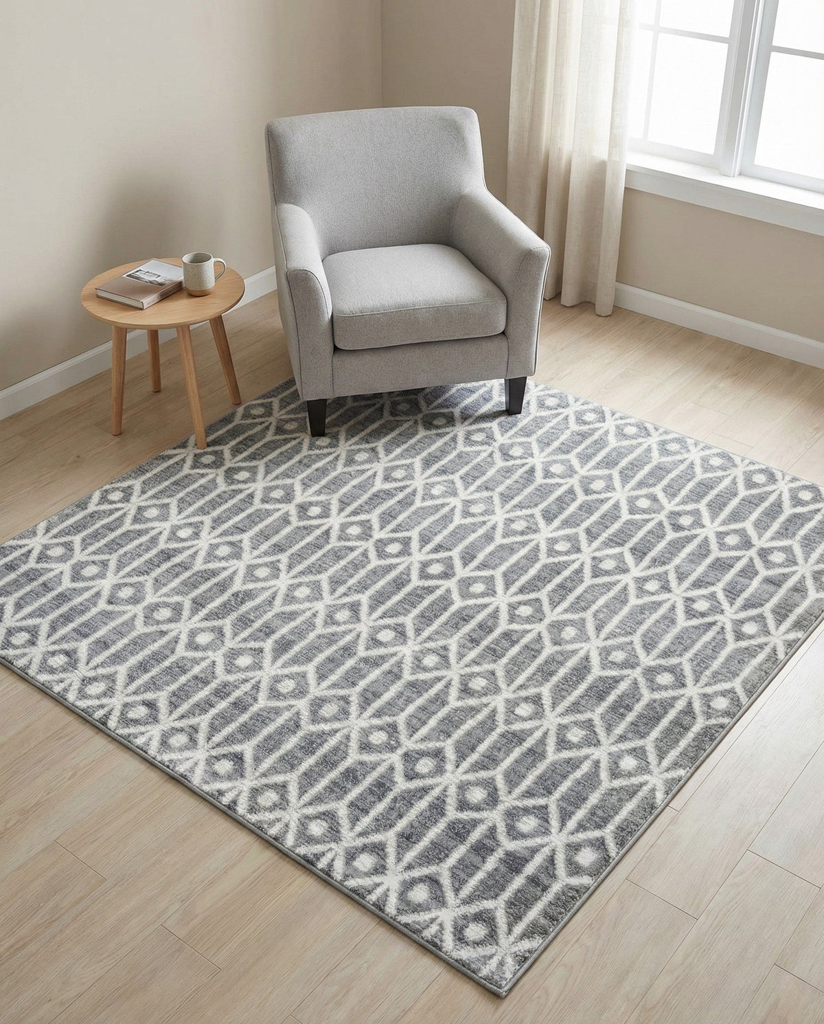 Garden Maze Retreat Collection Area Rug -  Mazeview Square Gray  lifestyle 74