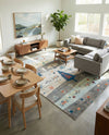 Colorburst Oasis Collection Area Rug -  Mosaic Rectangle Ivory Gray Blue  lifestyle 12