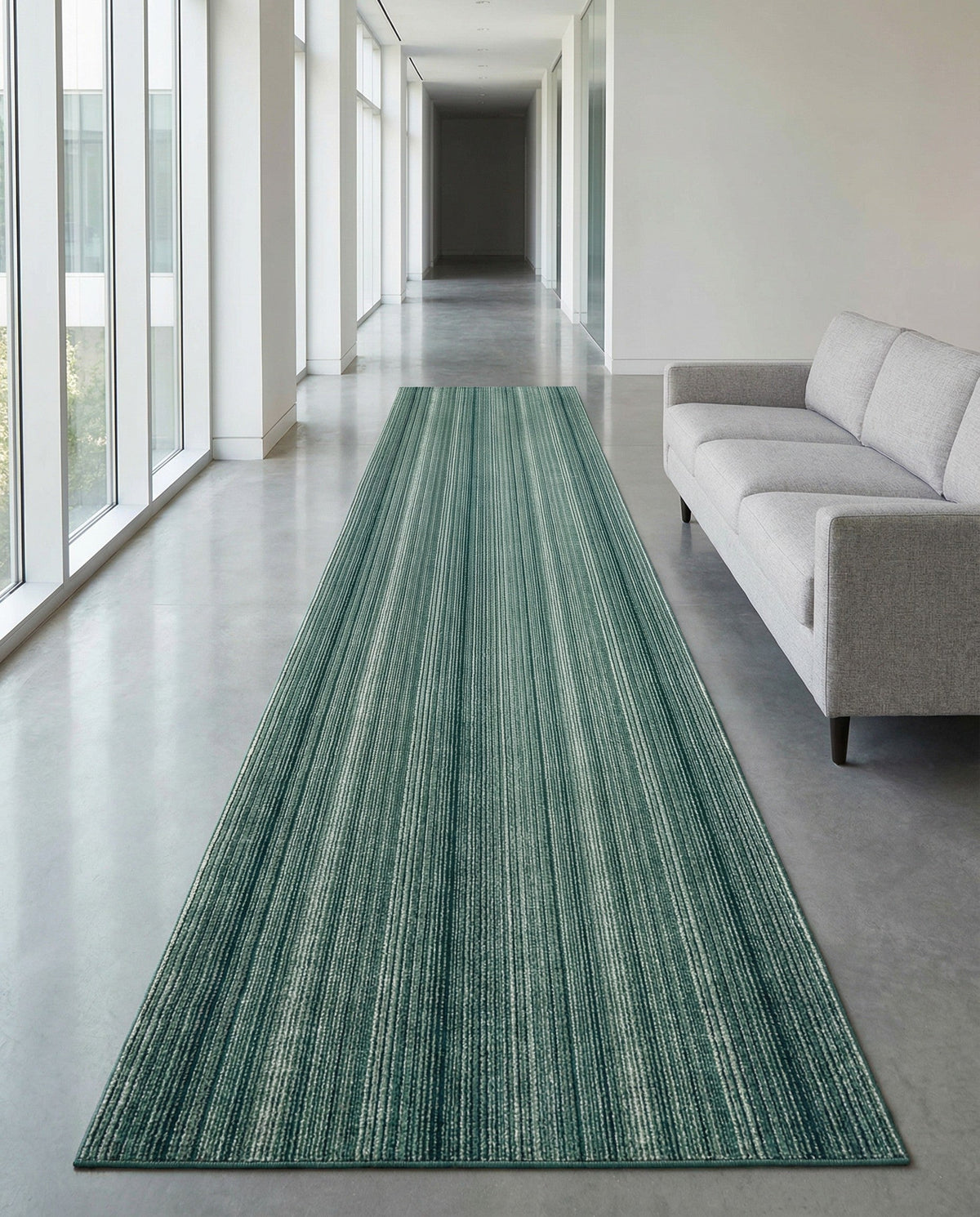 Jewel Oasis Collection Area Rug - Sapphire (Green) Runner Green  lifestyle 146