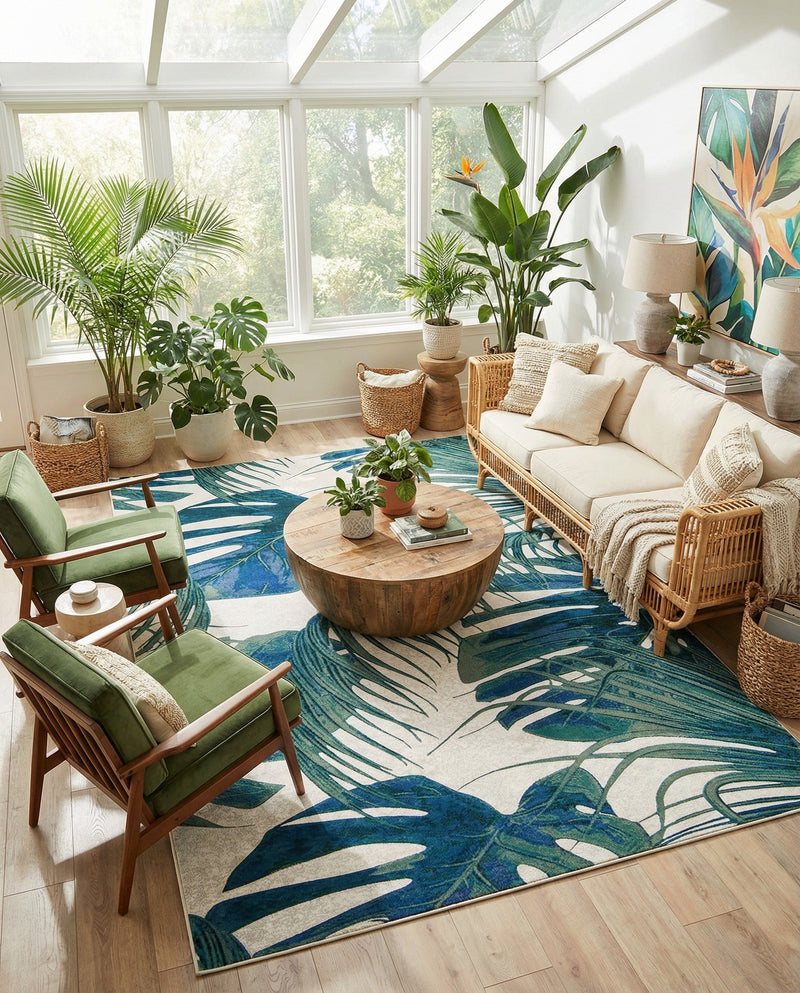 Meadow Breeze Collection Area Rug -  Clover Rectangle Ivory  lifestyle 33