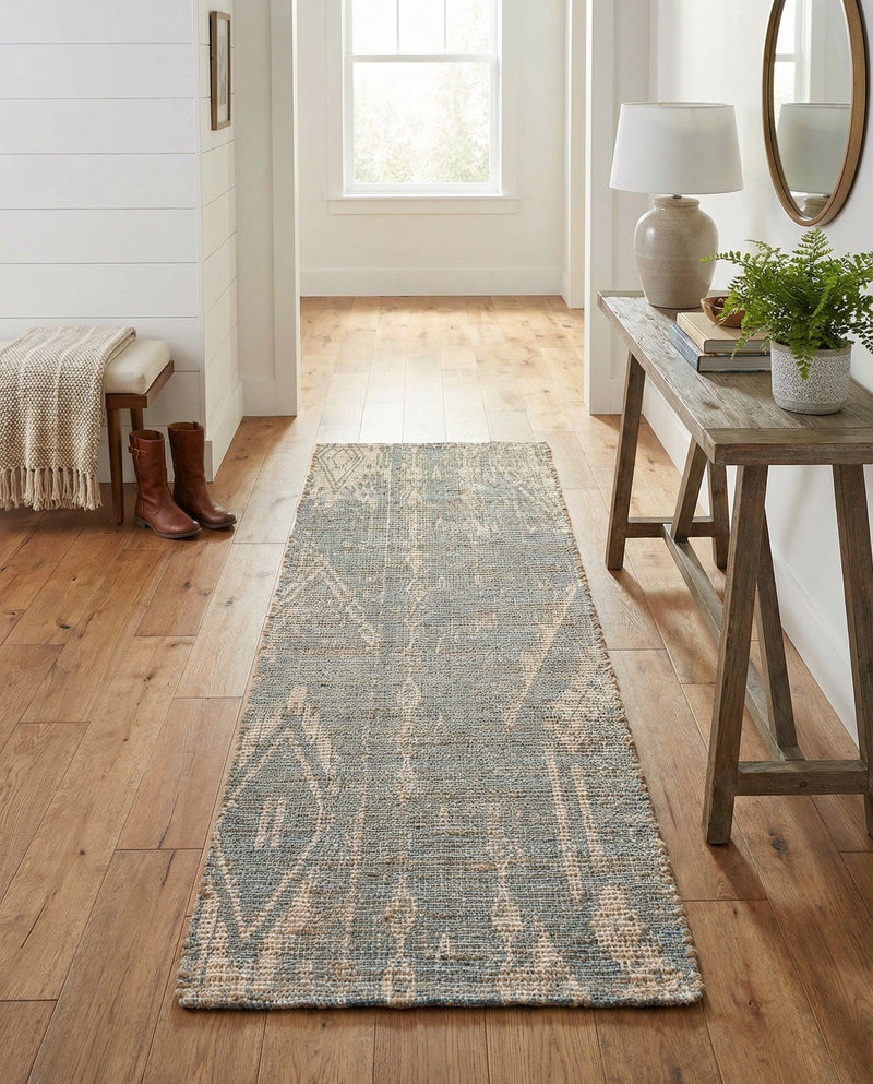 Savannah Threads Collection Area Rug -  Kalahari Runner Antique Blue  lifestyle 48