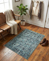 Chateau Elegance Collection Area Rug -  Louvre Rectangle Light Blue  lifestyle 55