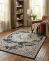 Coastal Manor Collection Area Rug -  Pelican Rectangle Navy Blue  lifestyle 55