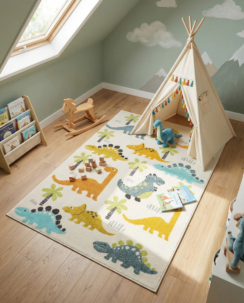 Wonder Tykes Collection Area Rug -  Pastiche Rectangle Ivory  lifestyle 7