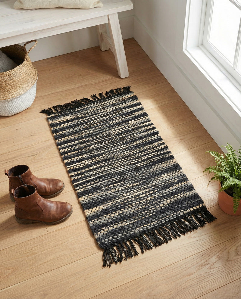 Savannah Jute Collection Area Rug - Nantucket Rectangle Navy Blue and Ivory  lifestyle 47