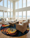 Seaside Haven Rugs Collection Area Rug -  Harbor Round Multi  lifestyle 60