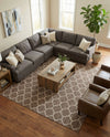 Savannah Pergola Collection Area Rug - Arbor (Brown) Square Brown  lifestyle 52