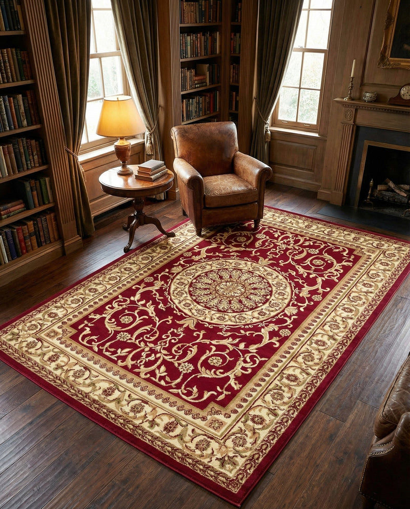 Versailles Elegance Collection Area Rug -  Montreuil Rectangle Red  lifestyle 67