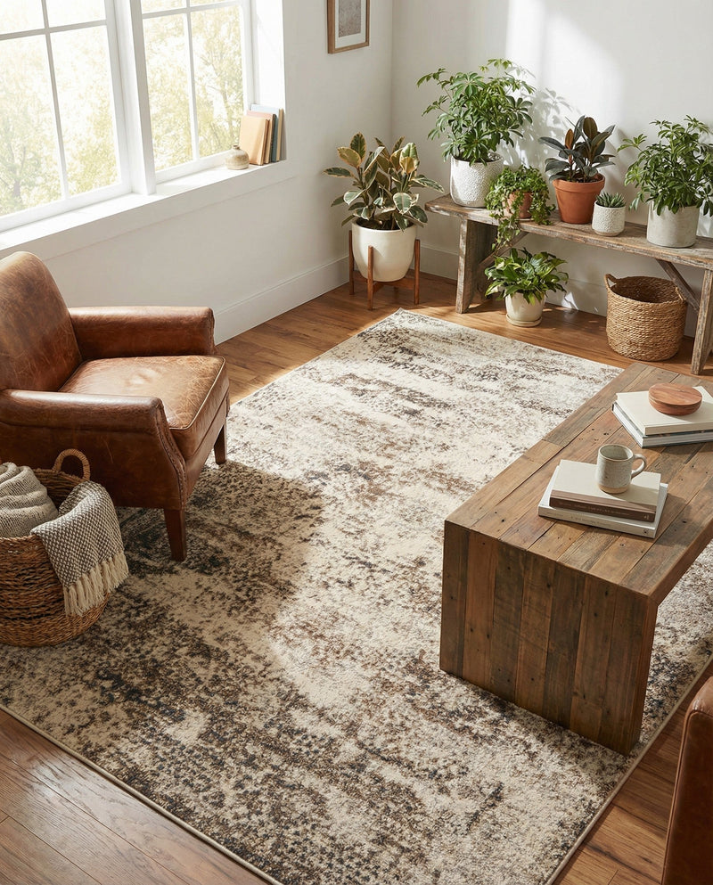 Gobi Sands Collection Area Rug -  Badain Rectangle Cream  lifestyle 36