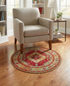 Patio Heritage Collection Area Rug -  Arbor Round Red Green Blue  lifestyle 72