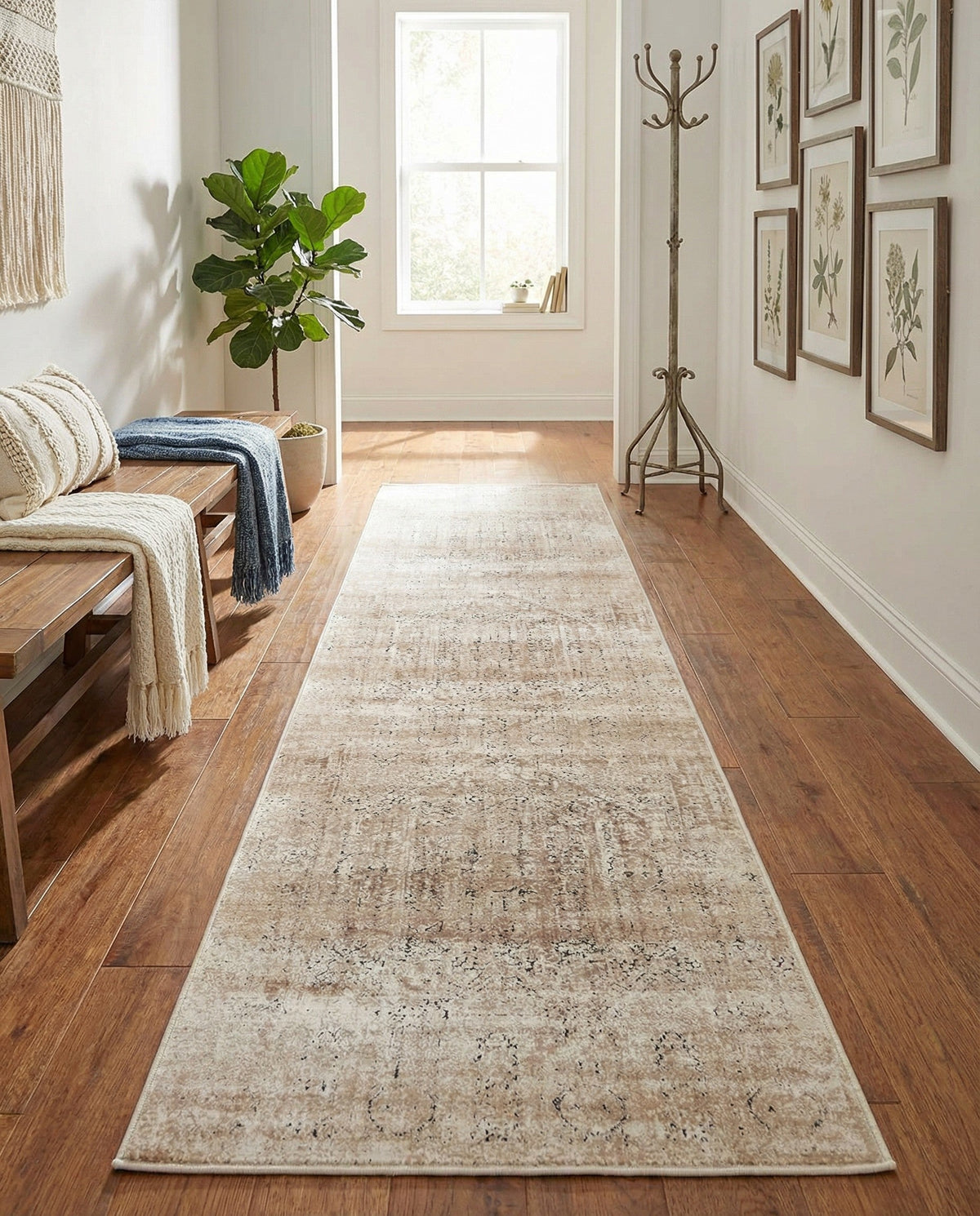 Coastal Manor Collection Area Rug -  Wavecrest Runner Beige  lifestyle 150