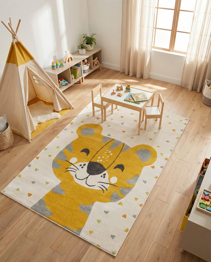 Wonder Tykes Collection Area Rug -  Rainbow Rectangle Ivory  lifestyle 13