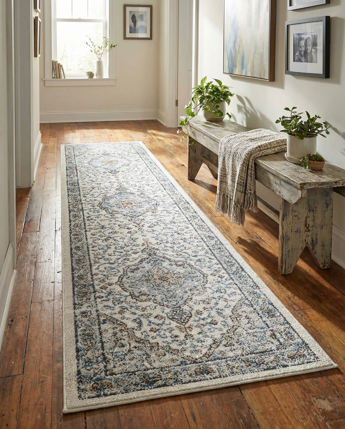Mykonos Manor Collection Area Rug - Delos Runner Blue  lifestyle 150