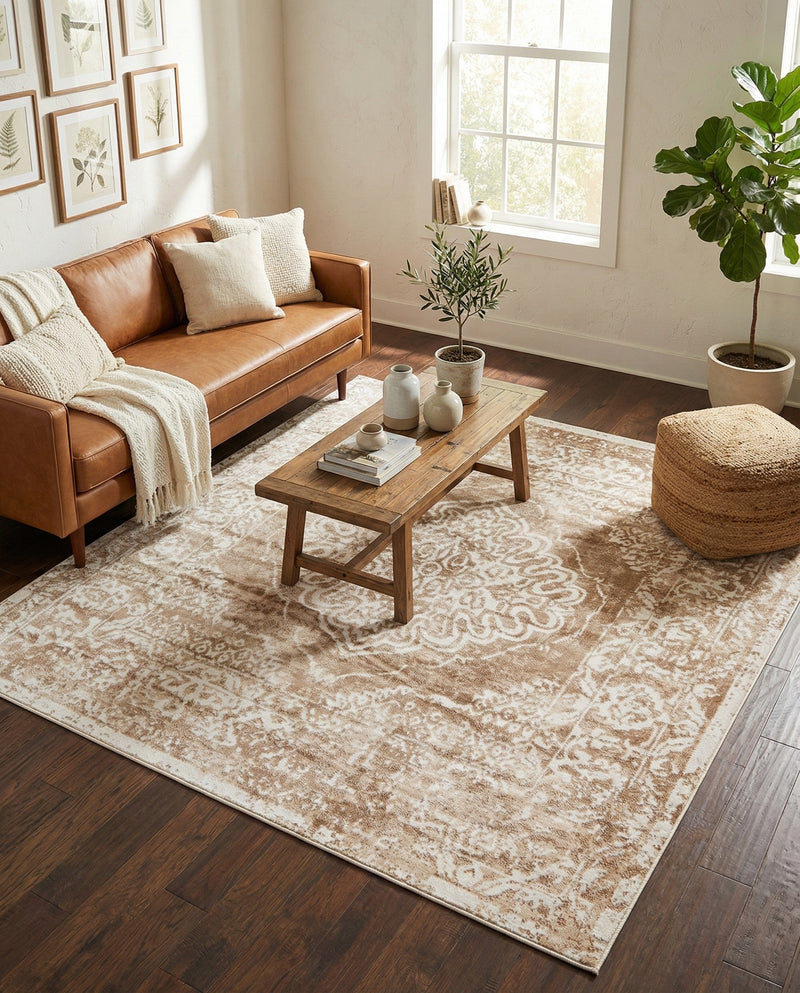 Cambridge Classics Collection Area Rug -  Magdalene (Beige) Square Beige  lifestyle 52