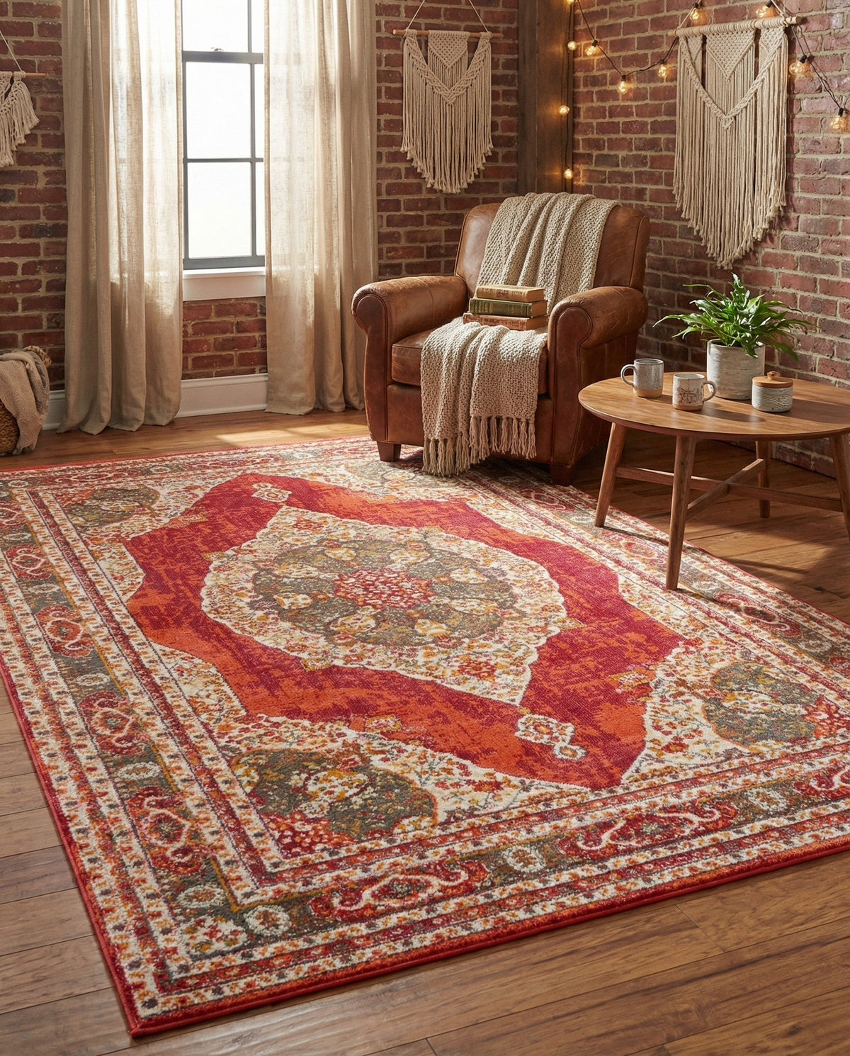 Caribbean Breeze Collection Area Rug -  Windward Rectangle Red  lifestyle 63