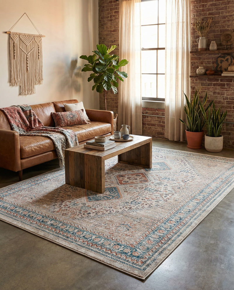 Coastal Haven Collection Area Rug -  Harborview Rectangle Multi  lifestyle 55