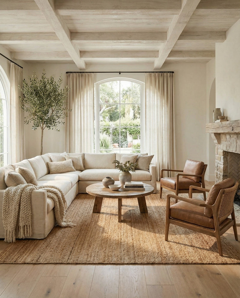 Woven Seaside Elegance Collection Area Rug - Coastline Rectangle Natural  lifestyle 14
