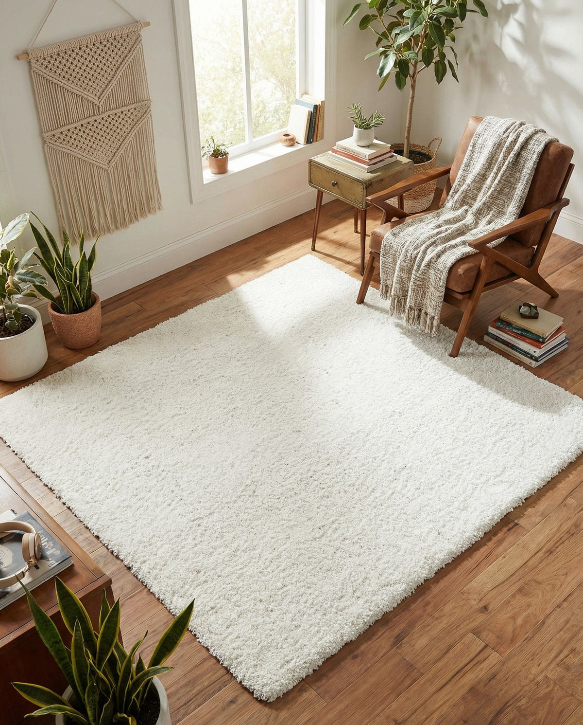 Alpine Plush Collection Area Rug -  Cortina (White) Square White  lifestyle 86