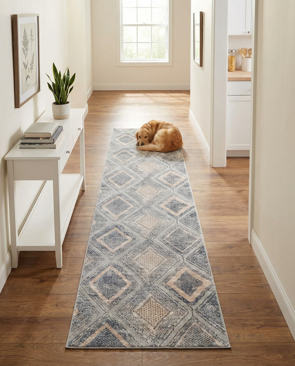 Aegean Elegance Collection Area Rug -  Rhodes Runner Gray Cream  lifestyle 84