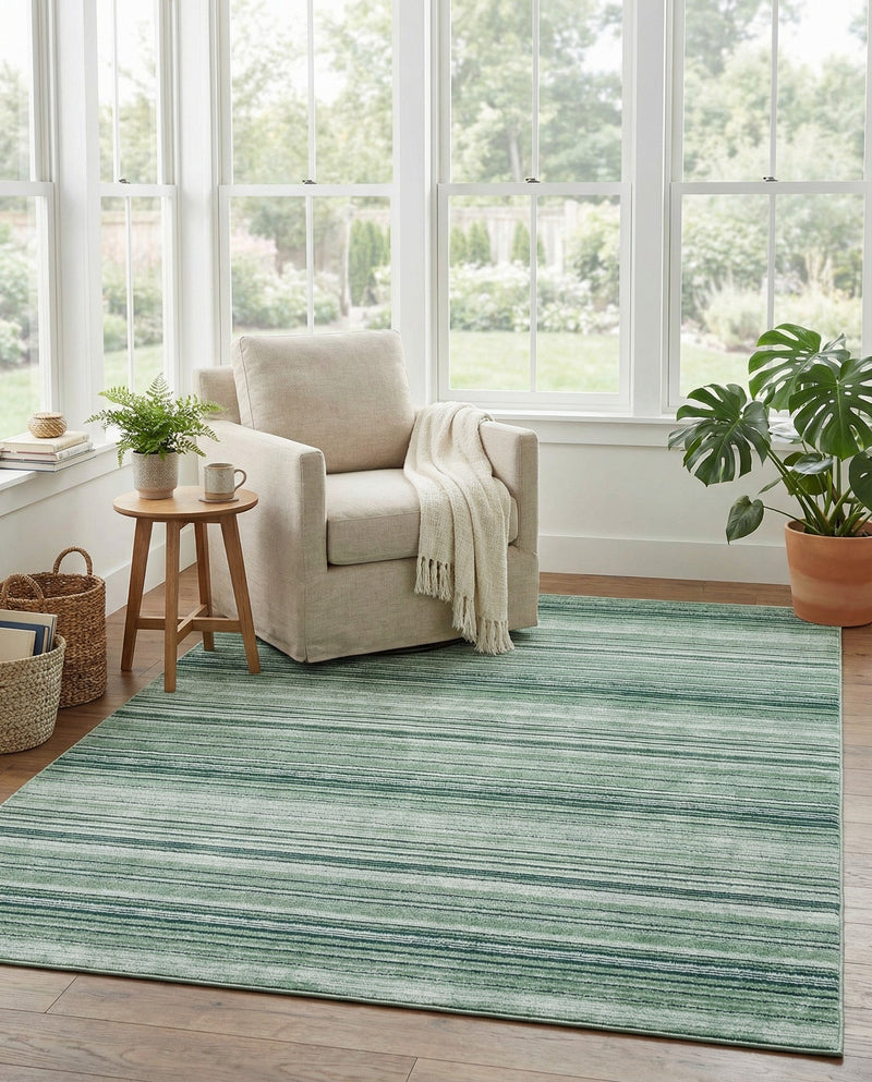 Jewel Oasis Collection Area Rug - Sapphire (Green) Rectangle Green  lifestyle 5