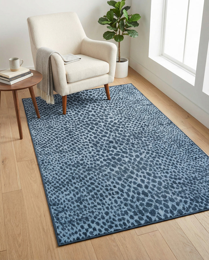 Aegean Elegance Washables Collection Area Rug -  Mykonos Rectangle Navy Blue  lifestyle 49