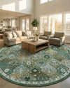 Brighton Terrace Collection Area Rug -  Rottingdean (Green) Round Green  lifestyle 39