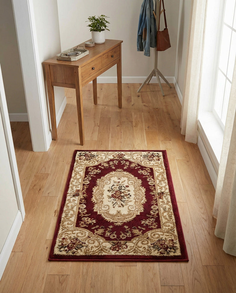 Versailles Elegance Collection Area Rug -  Louveciennes (Red) Rectangle Red  lifestyle 33