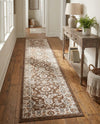 Savannah Elegance Collection Area Rug - Augusta (Brown) Runner Brown  lifestyle 73