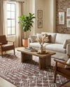 Geo Garden Lattice Collection Area Rug -  Andalusia Rectangle Dusty Rose  lifestyle 29