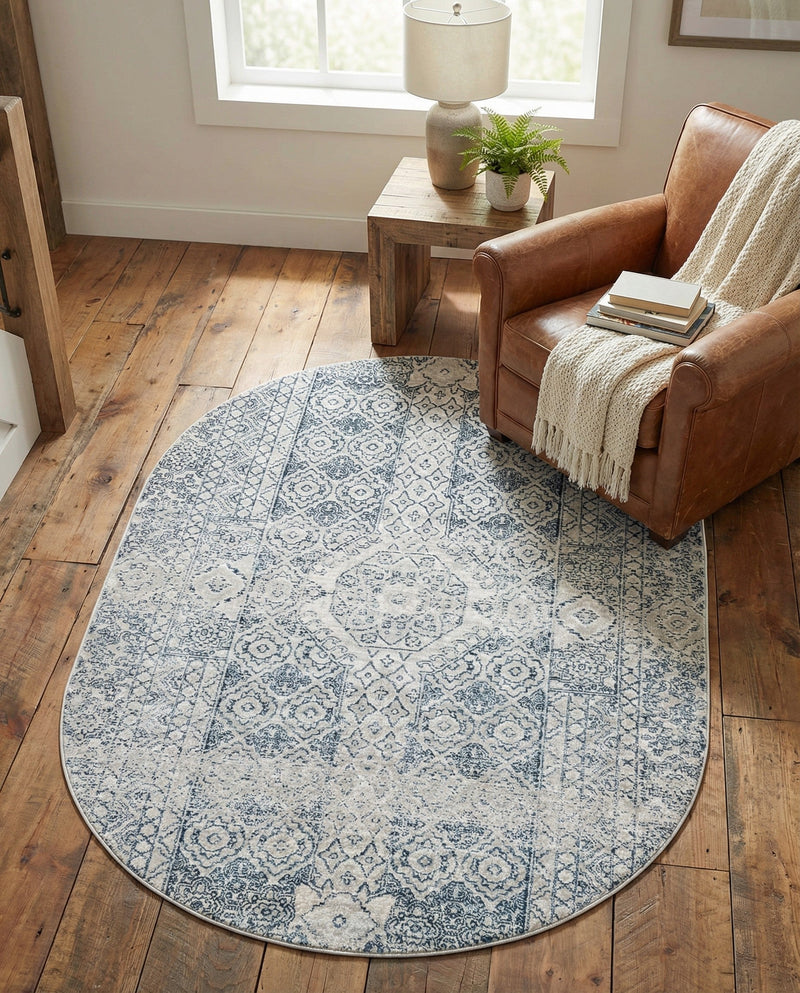 Coastal Haven Collection Area Rug -  Shoreline Oval Gray  lifestyle 61