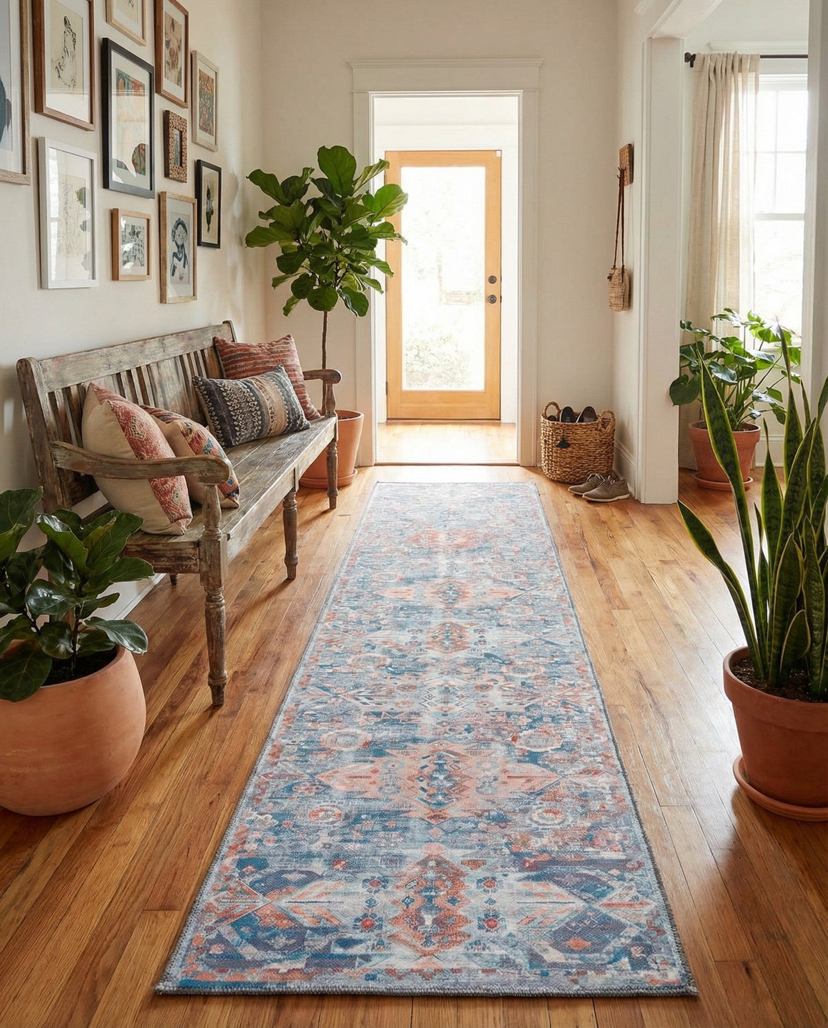 Heritage Elegance Collection Area Rug -  Potala Runner Blue  lifestyle 94