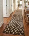 Lattice Gardens Collection Area Rug -  Bloomfield (Brown) Runner Brown  lifestyle 68
