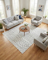 Marrakech Lattice Collection Area Rug - Medina (Ivory) Square Ivory  lifestyle 45