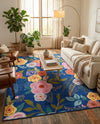 Meadow Breeze Collection Area Rug -  Petal Rectangle Blue  lifestyle 41