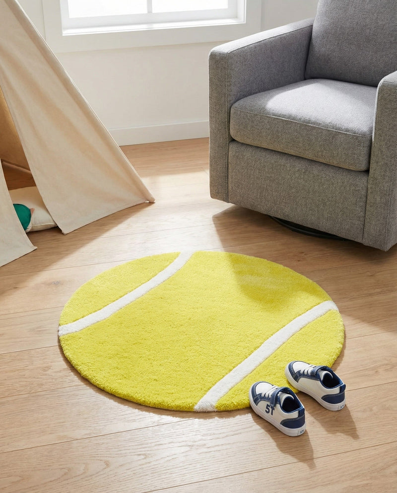 Whimsy Wonders Wool Collection Area Rug -  Tundra Round Yellow  lifestyle 13
