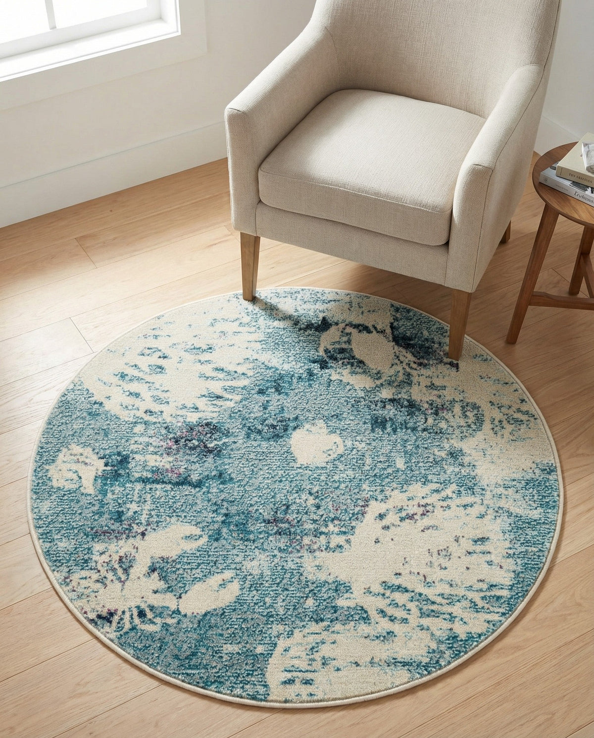 Sorrento Shores Collection Area Rug -  Vico Round Light Blue  lifestyle 133